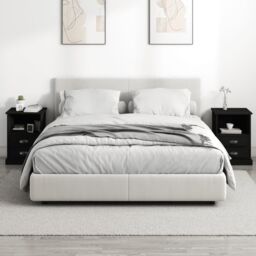 Berkfield Home Bedside Cabinets 2 pcs Black 43x36x60 cm - Size: 43 x 36 x 60 cm - thumbnail 3