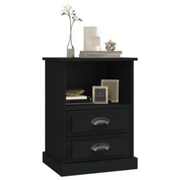 Berkfield Home Bedside Cabinets 2 pcs Black 43x36x60 cm - Size: 43 x 36 x 60 cm - thumbnail 4