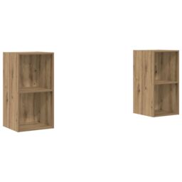 Berkfield Home Wall TV Cabinet 2 pcs Artisan oak 37 x 37 x 72 cm in Brown - thumbnail 2