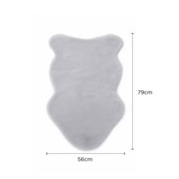Voltico Super Soft Faux Fur Rug - Luxury Accent Rug for Bedroom & Lounge in Pale Grey - Size: 100 cm x 110 cm - thumbnail 3