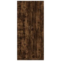 Berkfield Home Wardrobe Smoked Oak 90x50x200 cm Engineered Wood in Brown - Size: 90 x 50 x 200 cm - thumbnail 3