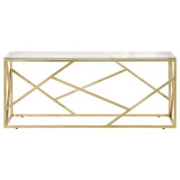 Berkfield Home Coffee Table Gold Stainless Steel & Tempered Glass - thumbnail 3