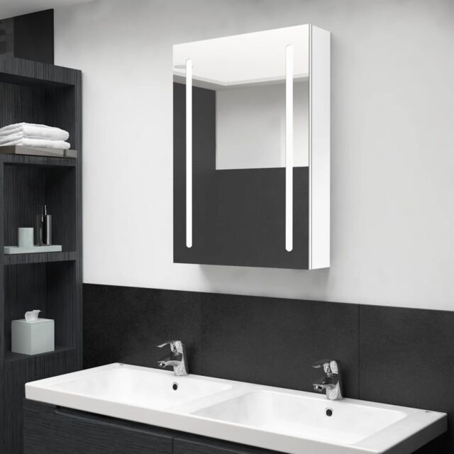 Berkfield Home LED Bathroom Mirror Cabinet Shining White 50x13x70 cm - Size: 50 x 13 x 70 cm - image 1