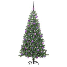 Berkfield Home Lush Christmas Tree with 300 LEDs with Stand Green 240 cm PVC - thumbnail 1