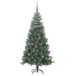 Berkfield Home Lush Christmas Tree with 300 LEDs with Stand Green 240 cm PVC - thumbnail 4