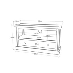 Cabinet Bits Cosenza Off-White 1 Drawer TV Cabinet Brass Cup Handle - thumbnail 6