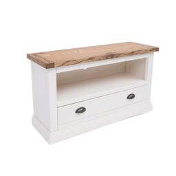 Cabinet Bits Cosenza Off-White 1 Drawer TV Cabinet Brass Cup Handle - thumbnail 3
