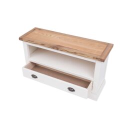 Cabinet Bits Cosenza Off-White 1 Drawer TV Cabinet Brass Cup Handle - thumbnail 4