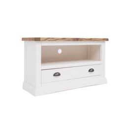 Cabinet Bits Cosenza Off-White 1 Drawer TV Cabinet Brass Cup Handle - thumbnail 2