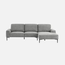 sweeek 3-seater corner sofa in fabric & metal, right-hand corner in Dark Grey - thumbnail 2