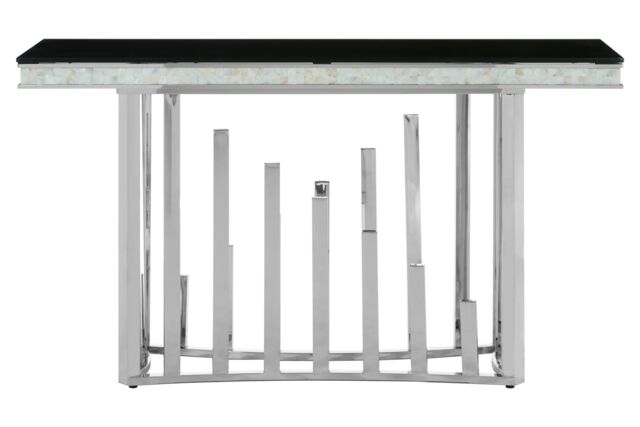 Orsina Modern Silver Console Table, Luxe Design Table For Hallway, Functional Distinctive Sofa Table For Bedroom - image 1