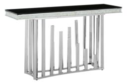 Orsina Modern Silver Console Table, Luxe Design Table For Hallway, Functional Distinctive Sofa Table For Bedroom - thumbnail 2