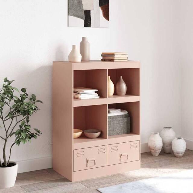 Berkfield Home Highboard Pink 67x39x95 cm Steel - Size: 67 x 39 x 95 cm - image 1
