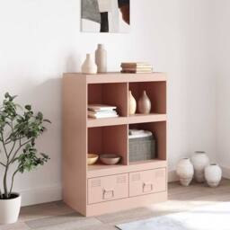 Berkfield Home Highboard Pink 67x39x95 cm Steel - Size: 67 x 39 x 95 cm - thumbnail 1