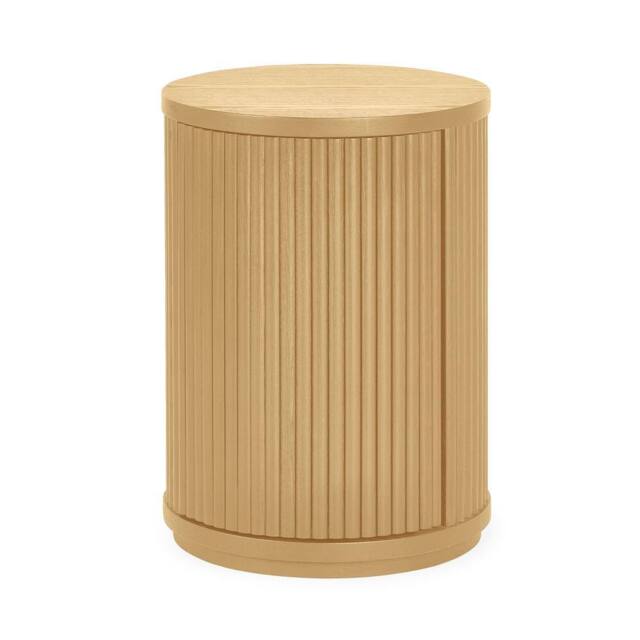 Cheshire Lauriston Fluted Side Table With Storage in Light Oak Effect - image 1