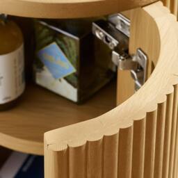 Cheshire Lauriston Fluted Side Table With Storage in Light Oak Effect - thumbnail 5
