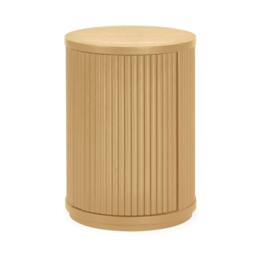 Cheshire Lauriston Fluted Side Table With Storage in Light Oak Effect - thumbnail 1
