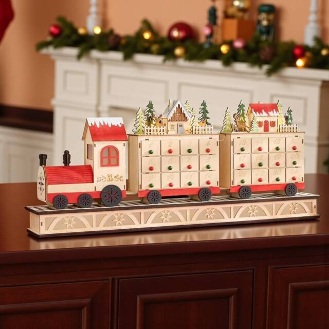 Garden Greatness 33 Inch LED Train Village Advent Calendar in Brown - Size: 1 Pack - image 1
