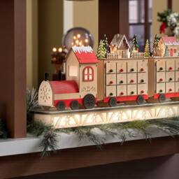 Garden Greatness 33 Inch LED Train Village Advent Calendar in Brown - Size: 1 Pack - thumbnail 2