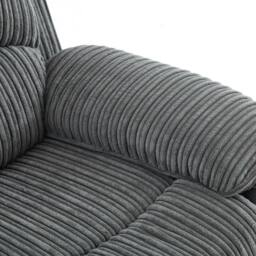 FURNITURE ONE Manual Reclining Sofa Set, Corduroy Fabric - 2+3 Sofa Set in Grey - Size: 1 Pack - thumbnail 8