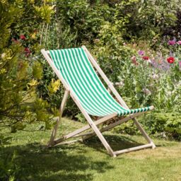 Harbour Housewares 4x Traditional Wooden Deck Chairs - Folding Garden Beach Lounge Chair in Light Green - thumbnail 5