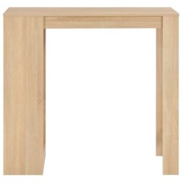 Berkfield Home Bar Table with Shelf Oak 110x50x103 cm in Brown - Size: 110 x 50 x 103 cm - thumbnail 2