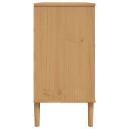 Berkfield Home Sideboard SENJA Rattan Look Brown 112x40x80 cm Solid Wood Pine in Light Tan - Size: 112 x 40 x 80 cm - thumbnail 7