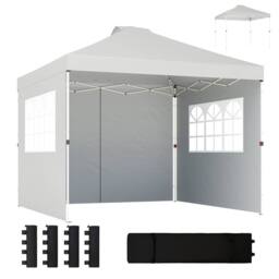 OUTSUNNY Pop Up Canopy Waterproof Height Adjustable 3 x 3 (m) in White - Size: 3m x 3m - thumbnail 2