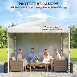 OUTSUNNY Pop Up Canopy Waterproof Height Adjustable 3 x 3 (m) in White - Size: 3m x 3m - thumbnail 6
