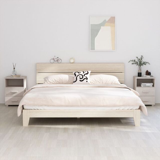 Berkfield Home Bedside Cabinets HAMAR 2 pcs White 40x35x62 cm Solid Wood - Size: 40 x 35 x 62 cm - image 1