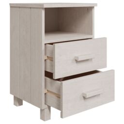 Berkfield Home Bedside Cabinets HAMAR 2 pcs White 40x35x62 cm Solid Wood - Size: 40 x 35 x 62 cm - thumbnail 6