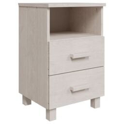 Berkfield Home Bedside Cabinets HAMAR 2 pcs White 40x35x62 cm Solid Wood - Size: 40 x 35 x 62 cm - thumbnail 3