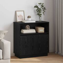 Berkfield Home Sideboard with LED Black Oak 71x34, 5x75 cm Engineered Wood - thumbnail 2