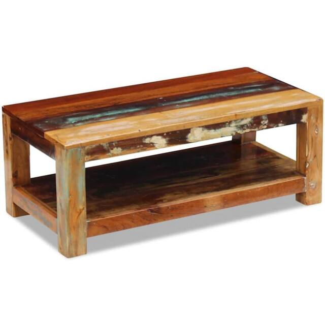 Berkfield Home Beautiful Coffee Table Solid Reclaimed Wood 90x45x35 cm in Brown - Size: 90 x 45 x 35 cm - image 1