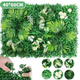 SPETLEK 4/8PCS Artificial Greenery Plant Wall Hedge Grass in Green - Size: 4 Pack - thumbnail 6