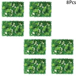 SPETLEK 4/8PCS Artificial Greenery Plant Wall Hedge Grass in Green - Size: 4 Pack - thumbnail 4