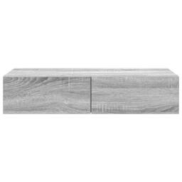 Berkfield Home Wall Shelf with Drawers Grey Sonoma 80x33x17 cm Engineered Wood - Size: 80 x 33 x 17 cm - thumbnail 4