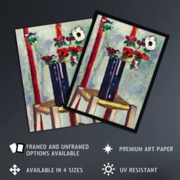 "Artery8 Anemones Vase Still Life Henry Lyman Sayen Wall Art Poster Print - Size: W12"" x H16""" - thumbnail 2