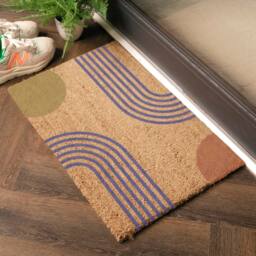 Artsy Mats Colour Abstract Doormat (60 x 40cm) in Brown - Size: 40 cm x 60 cm - thumbnail 2
