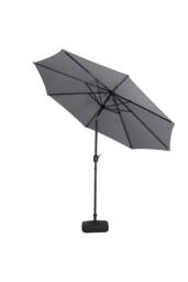 Living and Home 3M Large Rotating Patio Parasol for Outdoor Sunshade and Rain with Plastic Fillable Base in Grey - thumbnail 4