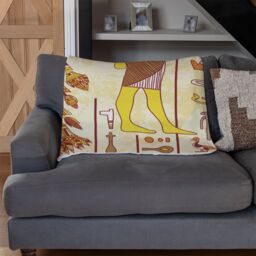 Benjamin Tate Design Egyptian Gods & Ancient Egyptian Hieroglyphs Blanket in Natural - Size: 120 cm x 150 cm - thumbnail 2