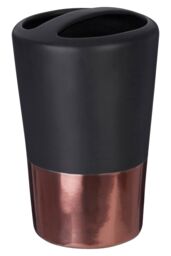 Orsina Alpha Toothbrush Holder, Robust Stoneware in Black - thumbnail 2