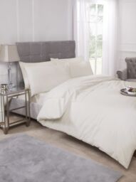 New Edge Blinds Percale Collection 180 Thread Count Percale Fitted Valance Sheet in Cream - Size: Single - thumbnail 1
