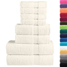 Berkfield Home 8 Piece Premium Towel Set SOLUND Cream 600 gsm - thumbnail 1