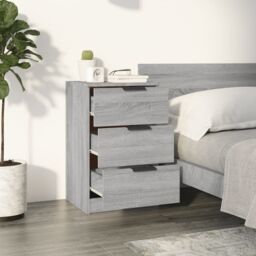 Berkfield Home Bedside Cabinet Grey Sonoma 40x36x65 cm - Size: 40 x 36 x 65 cm - thumbnail 3