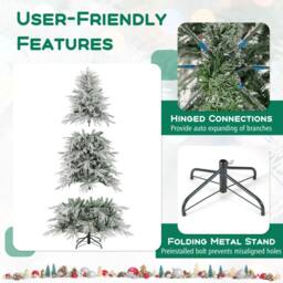 Costway 6 FT Artificial Christmas Tree Flocked Xmas Tree w/820 PVC Branch Tips - thumbnail 7