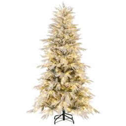 Costway 6 FT Artificial Christmas Tree Flocked Xmas Tree w/820 PVC Branch Tips - thumbnail 3