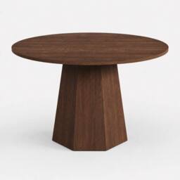 ModernLuxe Round dining table 120x120cm for 4-6 people with wood design in Walnut - Size: 120x120 cm - thumbnail 3