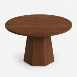 ModernLuxe Round dining table 120x120cm for 4-6 people with wood design in Walnut - Size: 120x120 cm - thumbnail 2