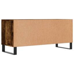 Berkfield Home TV Cabinet Smoked Oak 100x34.5x44.5 cm Engineered Wood in Brown - thumbnail 8